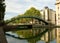 Pedestrian bridge over Saint-Martin canal in Paris