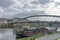 Pedestrian bridge over the vistula in krakow