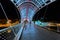 Pedestrian bridge of peace over the Mtkvari (Kura) River in Tbilisi - night shot