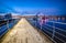 Pedestrian bridge with pink luminance