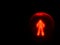 Pedestrian control light, isolated red man stop sign, dont walk signal