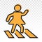 Pedestrian crossing / crosswalk colour icon for apps or website