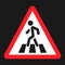 Pedestrian crossing and crosswalk sign flat icon