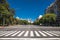 Pedestrian crossing over Av. Pres. Figueroa Alcorta in Buenos Aires, Argentina