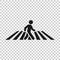 Pedestrian crosswalk icon in flat style. People walkway sign vector illustration on white isolated background. Navigation business