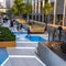 A pedestrian-friendly urban plaza designed to encourage social interaction and community gatherings3