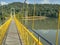 Pedestrian hanging bridge connecting island at Lakhnavaram lake