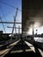 The pedestrian Kurilpa Bridge in bright sunlight Brisbane, Queensland, Australia