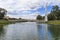 Pedestrian Maryinsky Bridge across the river Kharkov, Ukraine