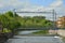 Pedestrian metal bridge over the Somes river from Cluj-Napoca