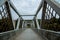 Pedestrian overpass with blue sky