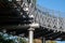 Pedestrian overpass, overpass with architecture built with steel beams.