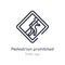 pedestrian prohibited outline icon. isolated line vector illustration from traffic sign collection. editable thin stroke