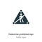 Pedestrian prohibited sign vector icon on white background. Flat vector pedestrian prohibited sign icon symbol sign from modern