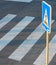 Pedestrian road crosswalk zebra sign