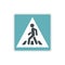 Pedestrian road sign icon, flat style