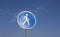 Pedestrian route sign in the sky