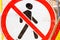 The pedestrian's pass sign is prohibited. figurine of a man crossed by a red line
