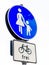 Pedestrian sign and bicycles allowed germany (1)