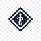 Pedestrian sign transparent icon. Pedestrian sign symbol design