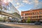 The pedestrian sky bridge in downtown Spokane, Washington, USA