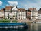 Pedestrian street Quai des Bateliers with half timbered houses