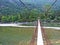 Pedestrian suspended bridge over the Maggia River, Magic Valley or Valle Magia Valle Maggia