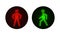 Pedestrian traffic lights red and green