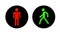 Pedestrian traffic lights red and green. Illustration on white background