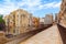 Pedestrian walking lane, street view of Tarragona, Spain