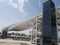 Pedestrian walkway with an original and unique twisted steel structure to allow pedestrians to cross Dubai canal