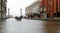 Pedestrian walkway in Venice in Italy during flood