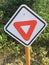 Pedestrian Yield Sign on a Hiking Trail