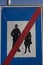 Pedestrian zone traffic sign on the street