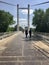 Pedestrians bridge in Orenburg