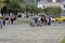 Pedestrians at Caroline Park in Quito, Ecuador