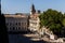 pedestrians on streets and square beautiful old architecture and scenic cityscape of historical european town Avignon