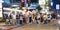 pedestrians wait at the Strip in Las Vegas for green light to cross the street