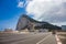 Pedestrians walking through the runway of Gibraltar airport