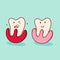 Pediatric dentistry. Periodontosis. Tooth diseases: periodontosis, vector cartoon illustration.