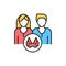 Pediatric endocrinology color line icon. Pictogram for web page, mobile app, promo.