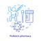 Pediatric pharmacy concept icon. Children medication idea thin line illustration. Vaccination and illness medicine for