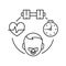 Pediatric sports medicine black line icon. Rehabilitation, physical therapy in children. Pictogram for web page, mobile
