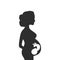 Pediatric ultrasound, diagnostic sonography or ultrasound flat sign. Pregnant girl, womb. Isolated on white background