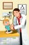 Pediatrician with child