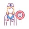 Pediatrician color line icon. Nursing service. Medical service and treatment children. Pictogram for web page, mobile app, promo.