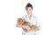 Pediatrician, doctor woman with bear toy, concept