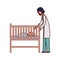 Pediatrician female doctor with baby in cradle