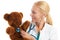 Pediatrician with stuffed bear