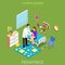 Pediatrics healthcare hospital clinic flat isometric vector 3d